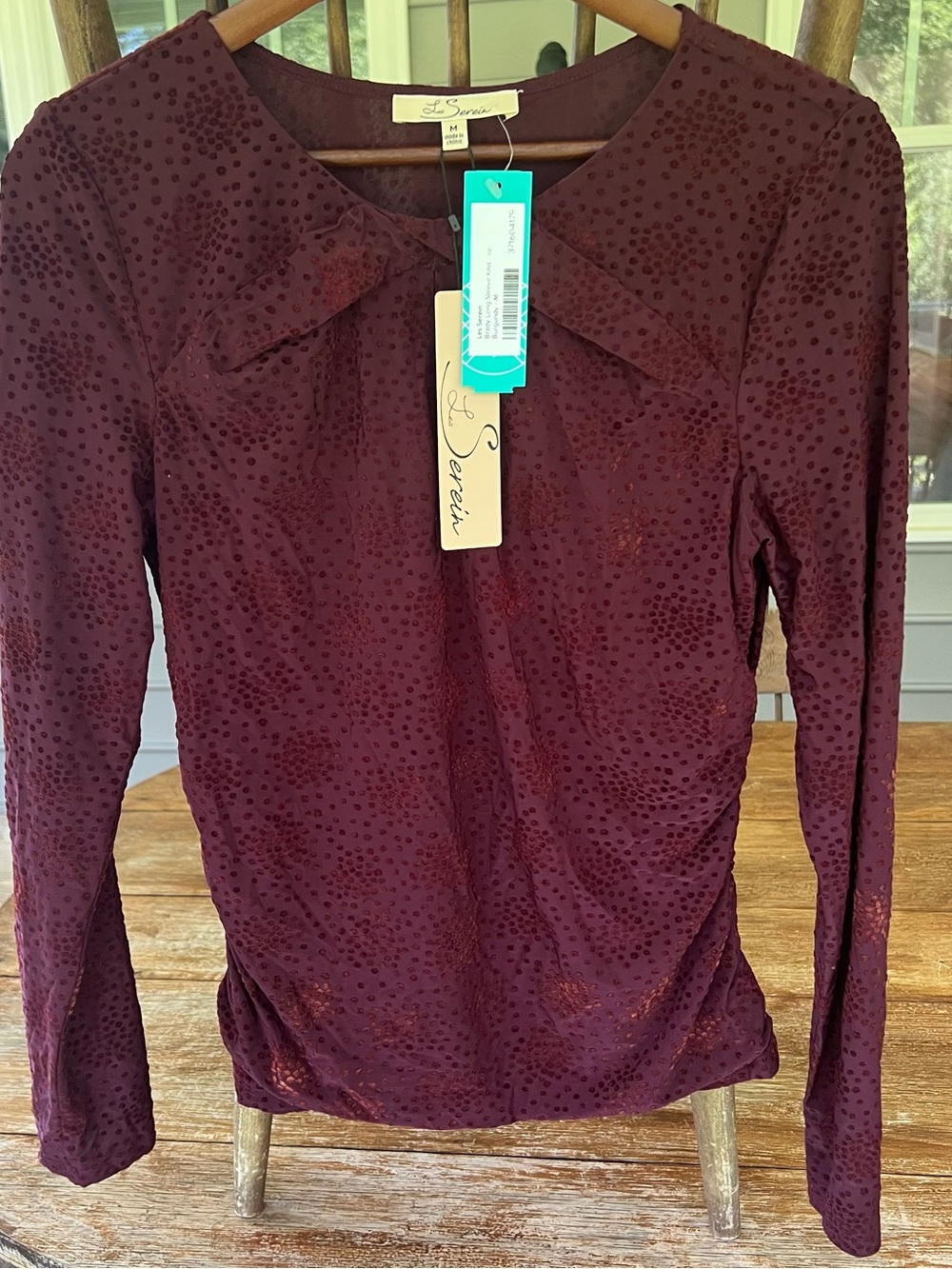 Les Serein NWT Brady Long Sleeve Knit Burgundy Medium Stitch Fix